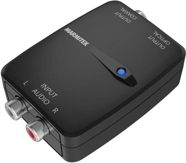Marmitek Connect AD12 Digital Analog Wandler in Schwarz mit Toslink und Koaxial Anschluss - Bild 1