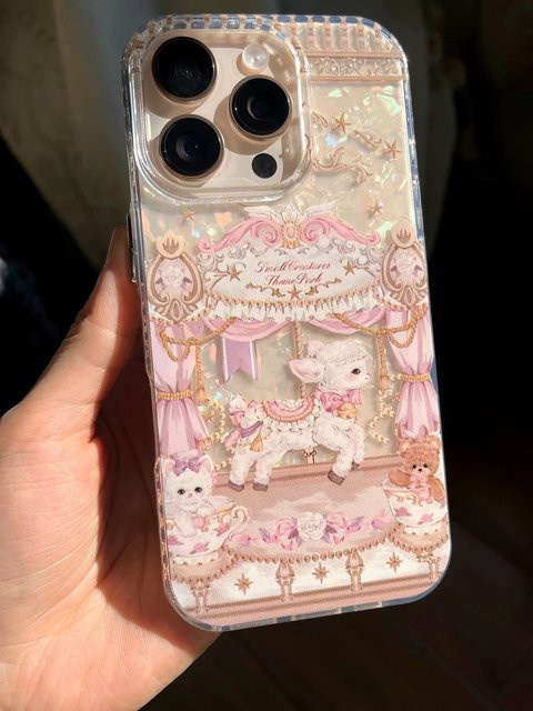 Transparente Silikon Handyhülle mit Laser-weißen Schafen für iPhone 16, 15, 14, 13, 12, 11 Pro Max Plus X - Bild 1