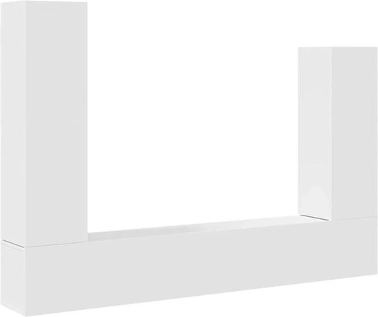 vidaXL 4-teiliges TV-Schrank-Set Weiß aus Holzwerkstoff für dein Wohnzimmer, Wandmontage, B/T/H: 100 x 30 x 30 cm, 30,5 x 30 x 110 cm, 30,5 x 30 x 90 cm und 100 x 30 x 30 cm