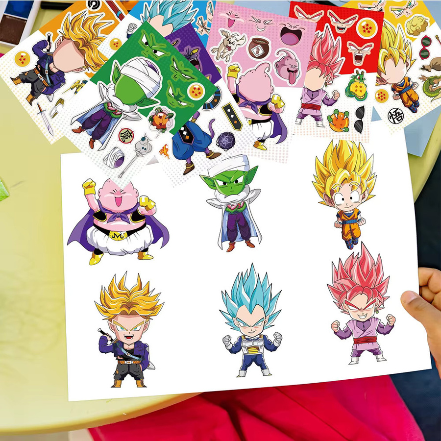 Bandai Dragon Ball Son Goku Gesichtszusammenbau Puzzle-Sticker, bunt - Bild 3