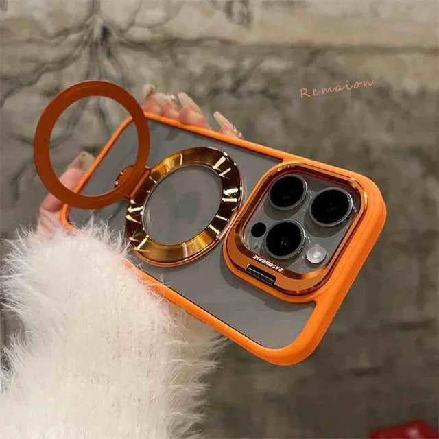 Yiran bag MagSafe Handyhülle mit Magnetring und Glaslinsenschutz für iPhone 11 bis iPhone 16 Pro Max, Transparent - Bild 1