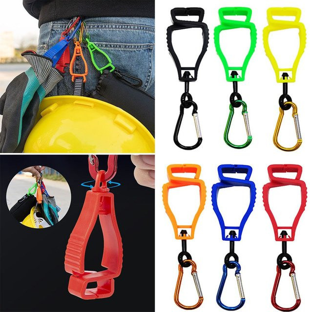 Multifunktionaler Handschuh-Clip und Kleiderbügel-Halter als Sicherheits-Arbeitswerkzeug in Orange - Bild 1