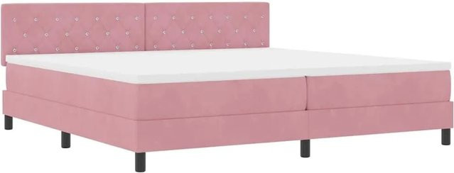 vidaXL LED Boxspringbett mit Matratze in Rosa, Samt, B/T/H: 200 x 200 x 280 cm - Bild 1