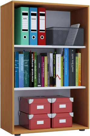 VCM Büroregal Lona in Buche, modernes Aktenregal mit höhenverstellbaren Fachböden, Braun, Breite: 37 cm, Tiefe: 70 cm, Höhe: 110 cm