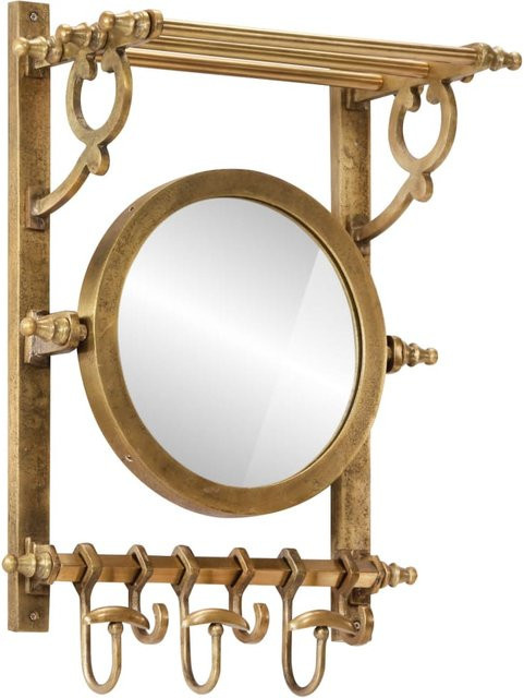 Wandgarderobe mit Kleiderhaken und Spiegel von VD Home Furnishing in Gold Matt - Bild 1
