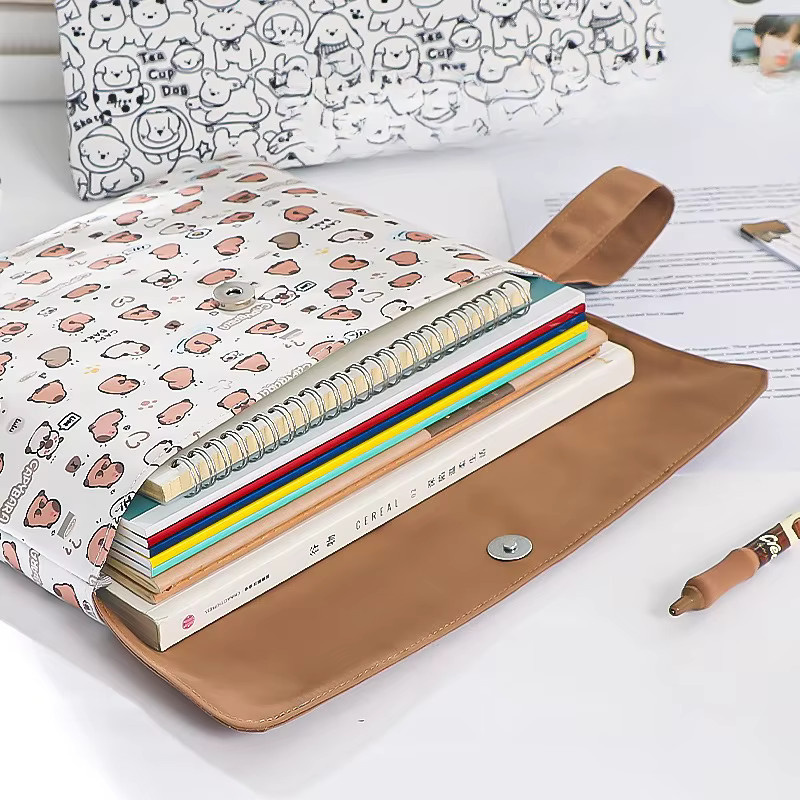 Kapibala Aktentasche für Studenten als Cartoon Briefpapier Tasche mit Reißverschluss in Weiß - Bild 2