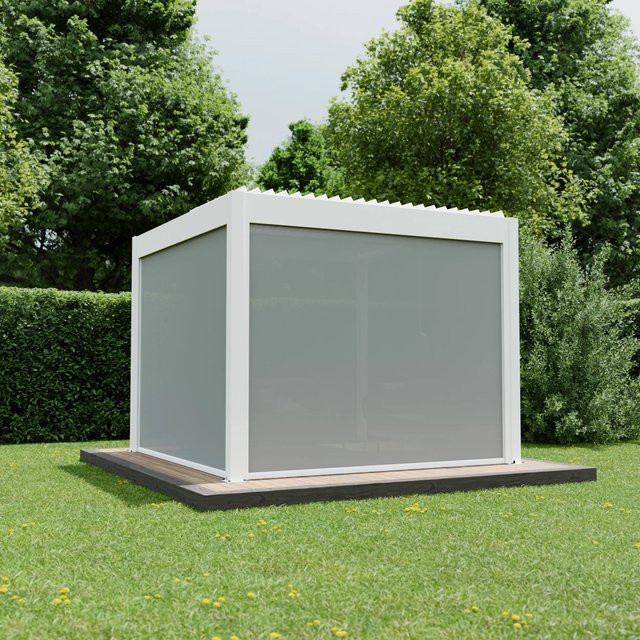 Ximax Elektrische Seitenmarkise für Pergola aus Aluminium mit PVC-Gewebe, Weiß, Breite: 300 cm - Bild 1