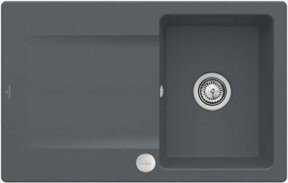 Villeroy & Boch Spüle Siluet in Grau mit Ablaufgarnitur, Exzenter und CeramicPlus Beschichtung - Bild 1