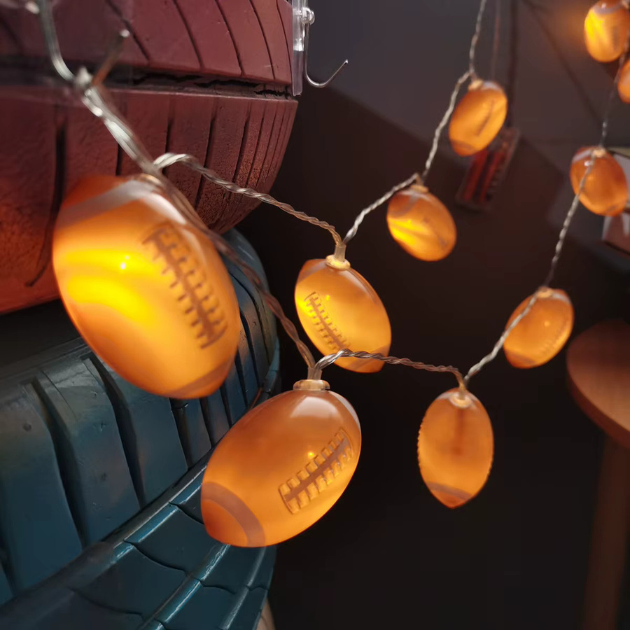 Batteriebetriebene Rugby-LED-Lichterkette in Warmweiß mit 40 LEDs, Länge: 6 m - Bild 2