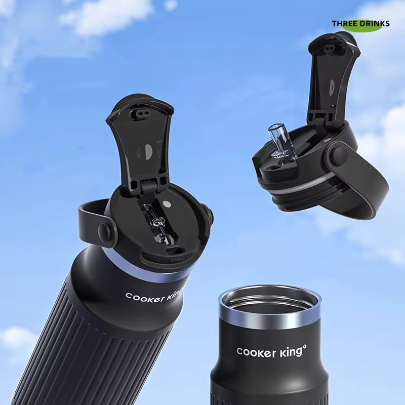 COOKER KinG Thermosbecher aus Edelstahl in Weiß, isolierte Sport-Wasserflasche, 650 ml - Bild 5