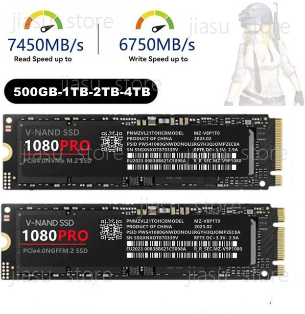 1080PRO 1TB M.2 2280 NVMe SSD PCIe Interne Festplatte für Gaming-PC Schwarz - Bild 1