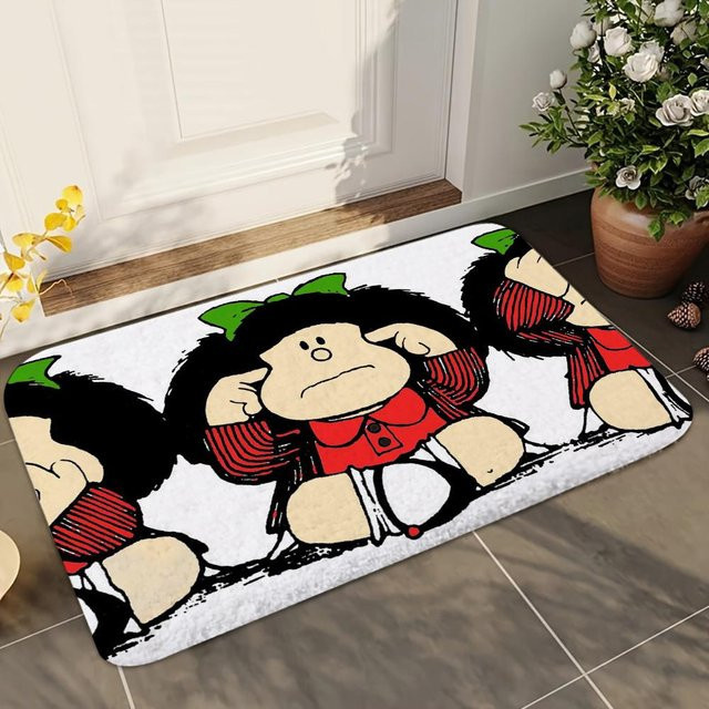Miniso M-Mafalda Mädchen Badezimmermatte, rutschfest und saugfähig, weiß, B/T: 60 x 40 cm - Bild 1