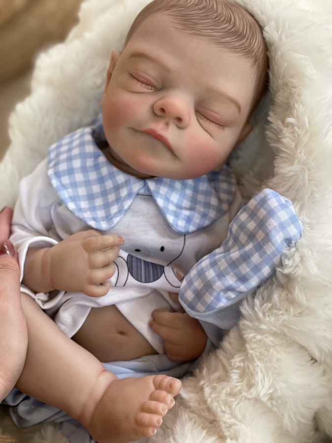 AnjoDoll Reborn Puppe, Junge, 48cm, Ganzkörper, weiche Vinyl Puppe - Bild 3