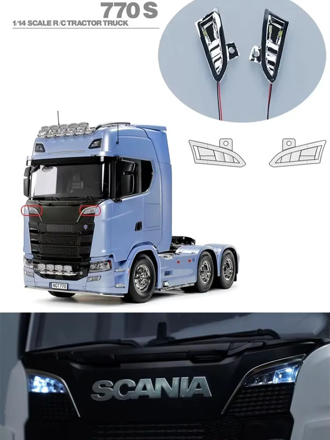 Tamiya LED Frontscheinwerferlampe, 2-teiliges Set, 1:14 - Bild 4
