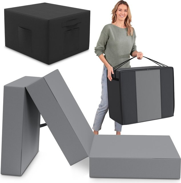 eloneo Spar-Set Klappmatratze Gästematratze in Grau mit anthrazitfarbener Husse und Transporttasche, B/T/H: 120 x 195 x 15 cm - Bild 1