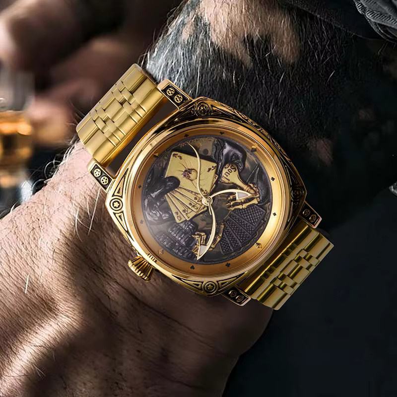 GLENAW Armbanduhr, Automatik, Edelstahl, Herren, Gold, Leuchtzeiger - Bild 5