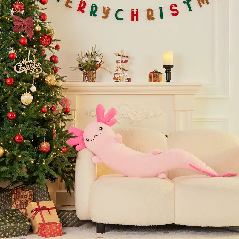 MorisMos Nachleuchtendes Axolotl-Kissen, 122 cm, Rosa / Pink - Bild 3