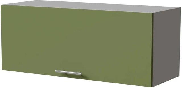 Feldmann-Wohnen Klapphängeschrank Brerra W4B/90 in Grau und Farngrün Matt mit Blum Aventos Klappenbeschlag, B/T/H: 90 x 32,5 x 36 cm - Bild 1
