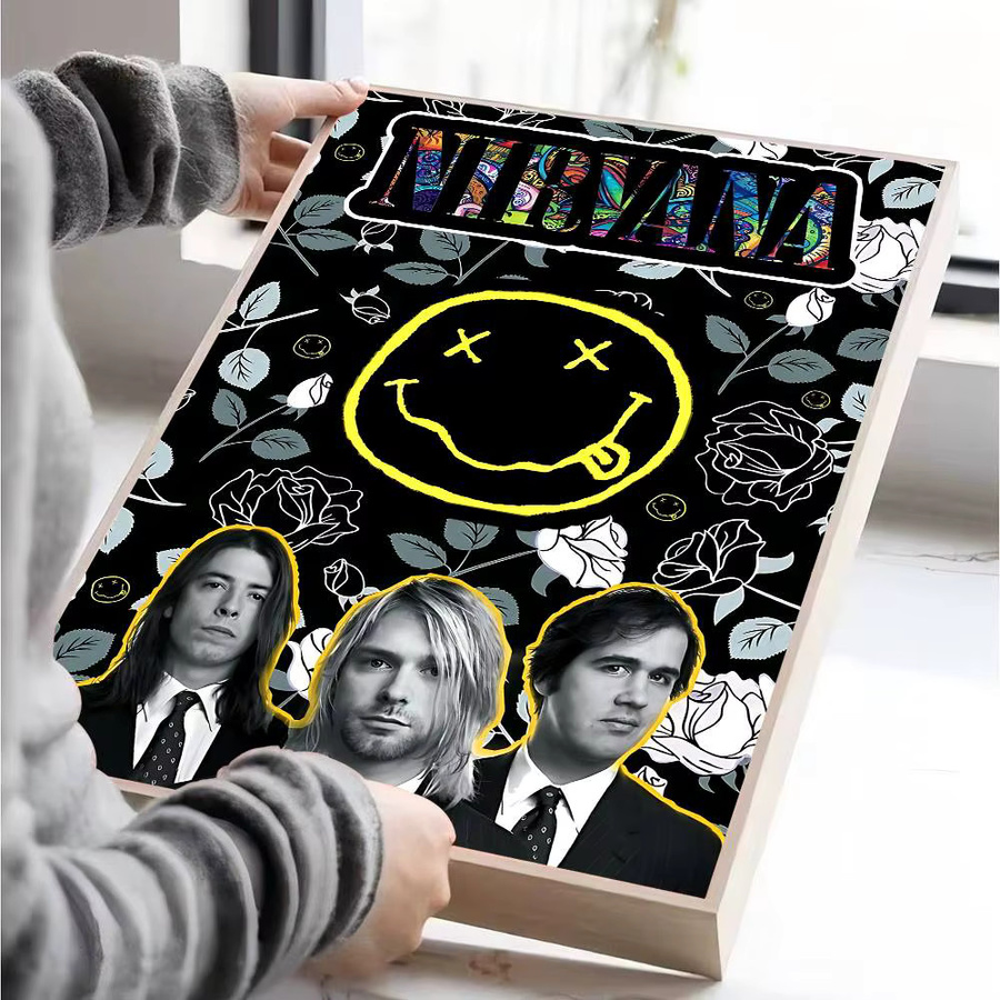 Potdemiel Kurt Cobain Nirvana Anime Poster Aufkleber, wasserfestes Papier, Multicolor, rechteckig - Bild 5