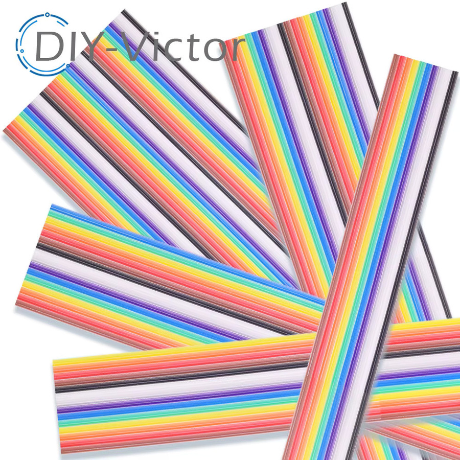 Regenbogen Flachbandkabel DuPont Draht mit 1,27mm Pitch in Multicolour, 1 Meter Länge - Bild 2