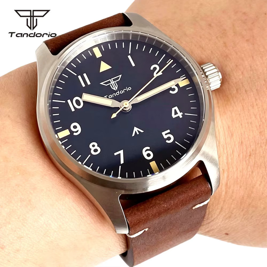 Tandorio Piloten-Aviatoren-Uhr, Automatik, Edelstahl, 39 mm, Herren - Bild 2