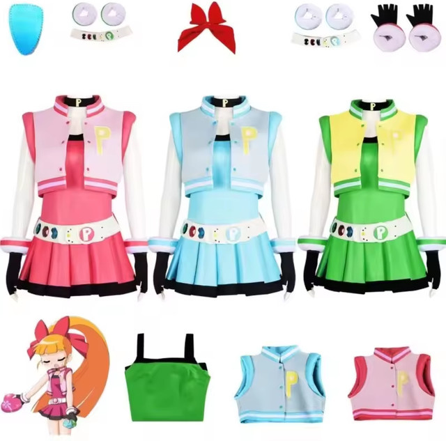 Powerpuff Girls Mädchen Kostüm Kleid Set, Blüte Butterblume Blasen, Set / Bundle - Bild 1