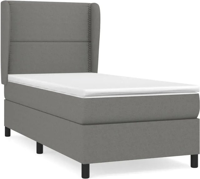 vidaXL Boxspringbett mit Matratze Hybrid-Design in Dunkelgrau, B/T: 90 x 190 cm - Bild 1