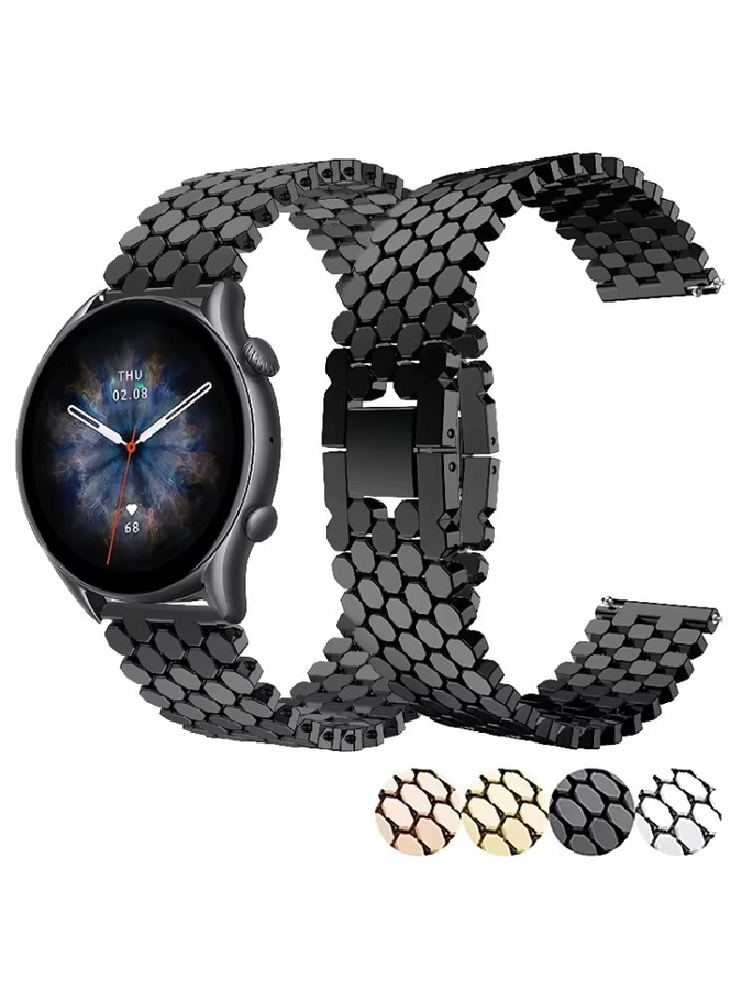JBAILI Uhrenarmband Legierung, Schwarz, Unisex - Bild 2