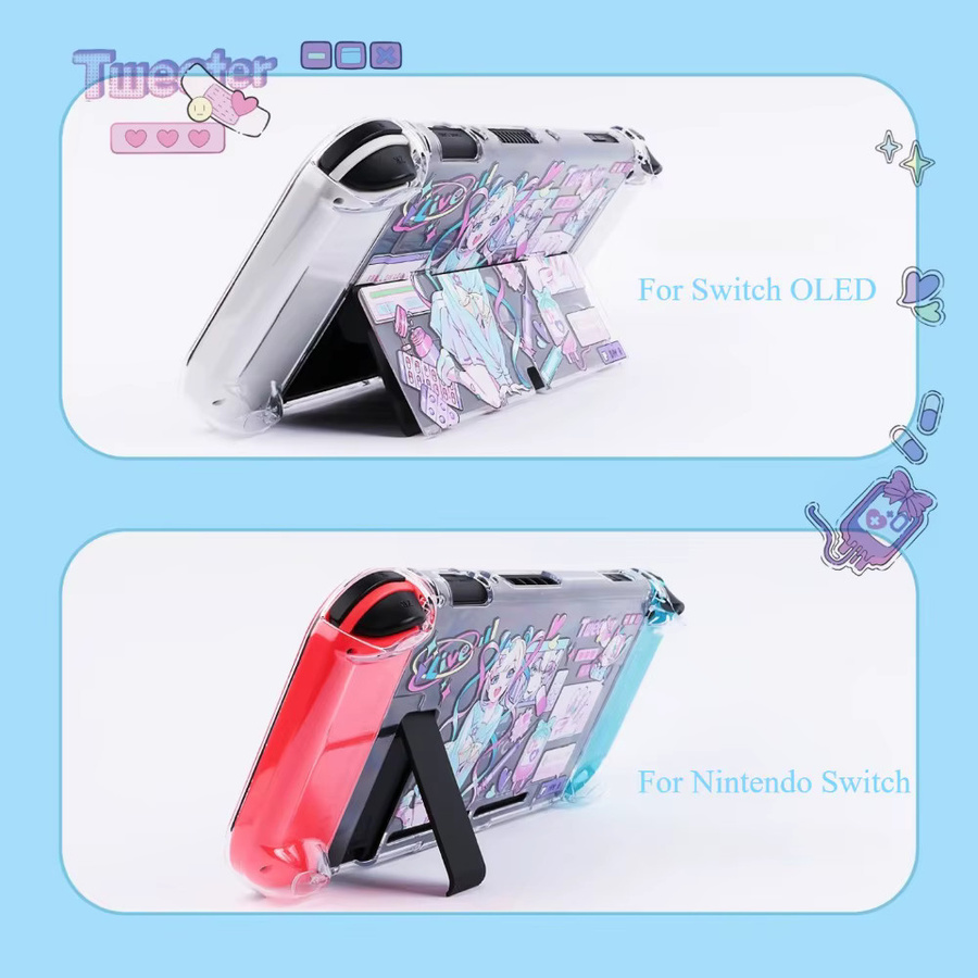 KAngel Schutzhülle für Nintendo Switch und Switch OLED, abnehmbare Hartschale Dock Cover und Aufbewahrungstasche, Multicolour - Bild 3