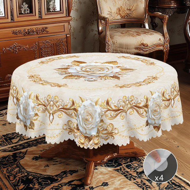Wasserdichte Tischdecke von JINGYUE Pet mit USA Flaggen-Design in Rot, Blau und Beige, B/T: 140 x 180 cm - Bild 1