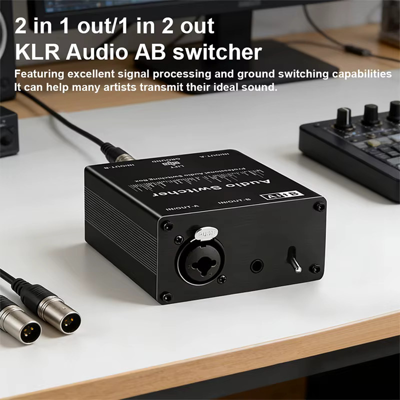 TITAK 2-Wege-Audio-Switcher Passiver Stereo-Selektor XLR/6,35mm/3,5mm Schwarz - Bild 3