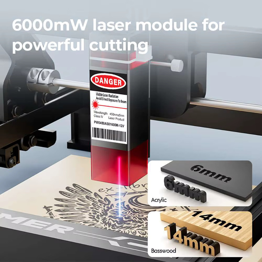 ACMER S1 6W Mini tragbarer Lasergravierer Hochpräzise CNC-Graviermaschine für DIY Holz Glas Acryl für Anfänger - Bild 3