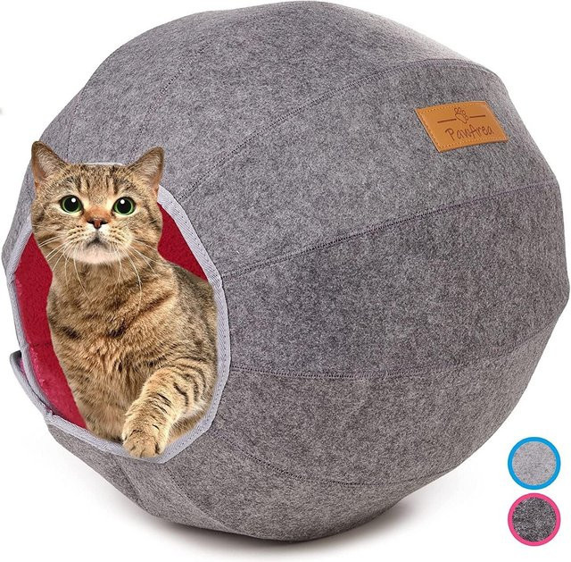 COFI 1453 Katzenkorb als Schlaf- und Kuschelhöhle in Pink und Grau mit modernem Design - Bild 1
