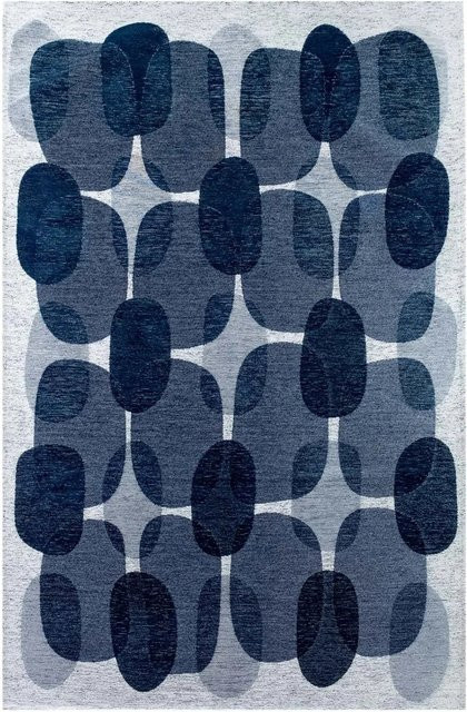 Lola&Moi Teppich Night Shift Blau mit dezentem Muster, Breite: 240 cm, Tiefe: 340 cm - Bild 1