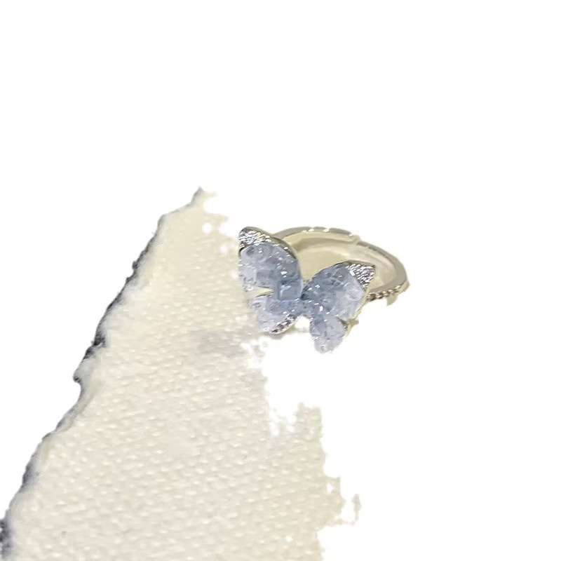UOSU Knöchelring, Schmetterling, blauer Kristall, Zirkonia, Silber, Damen - Bild 4