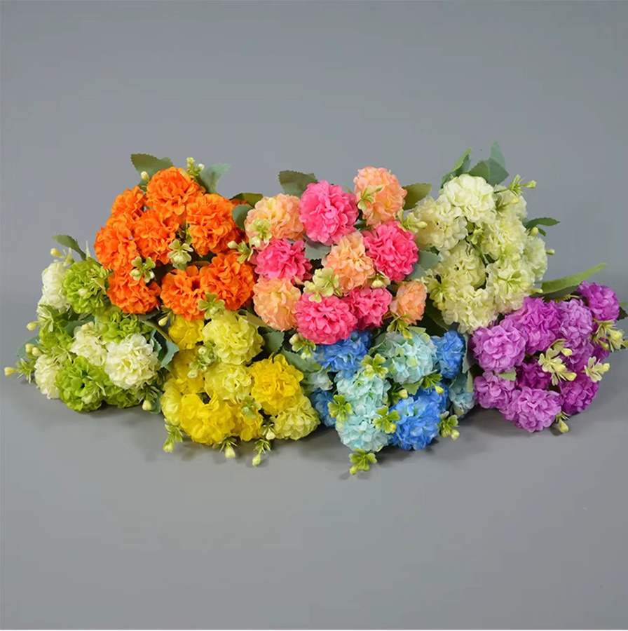 Uflower Kunstblumen Hortensienstrauß aus Seide in Weiß und Multicolour, Höhe: 33 cm, Dekorative Blumen für Hochzeit, Party und Wohnambiente - Bild 2