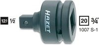 Hazet Reduzierstück 1007S-1 Vierkant hohl 20 mm (3/4 Zoll) auf Vierkant massiv 12,5 mm (1/2 Zoll) in Schwarz und Stahl - Bild 1