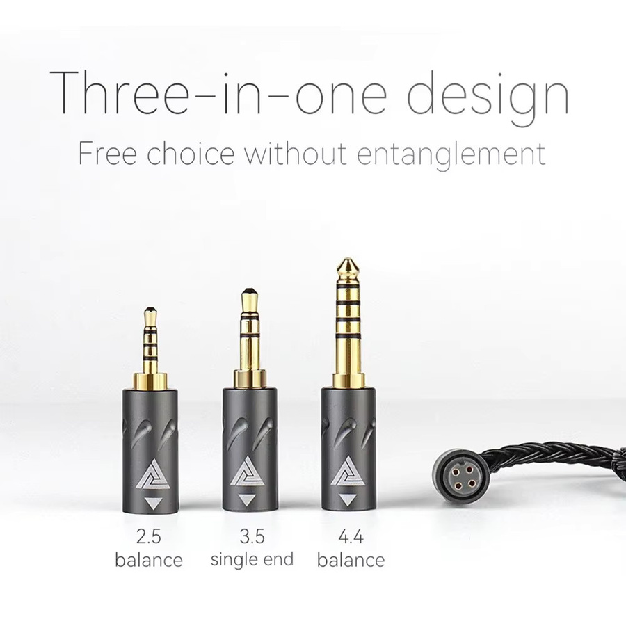 QKZ Q1 MAX HIFI-Kopfhörer-Upgrade-Audiokabel mit 16 Kernen, 3in1 versilbert, grau, MMCX und QDC Anschluss - Bild 2