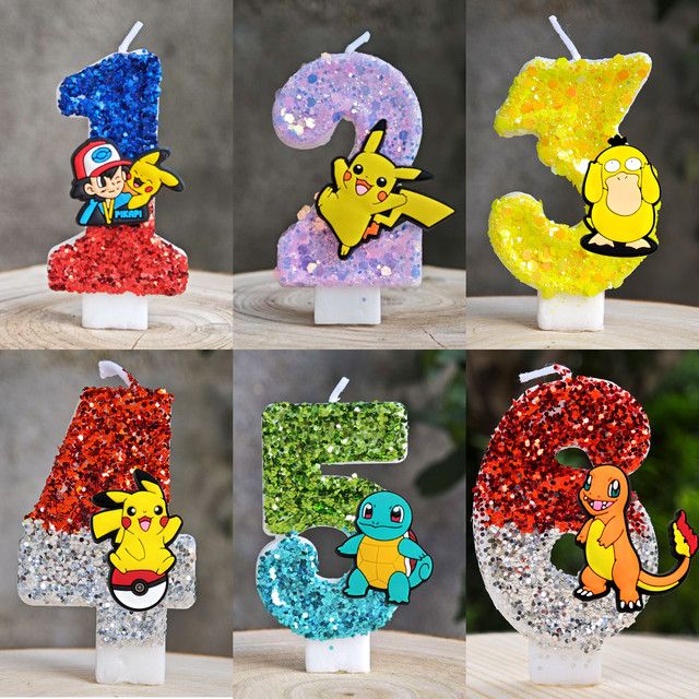 Potdemiel Pokemon Pikachu Geburtstagskerzen Set für Kinder in Multicolor - Bild 1