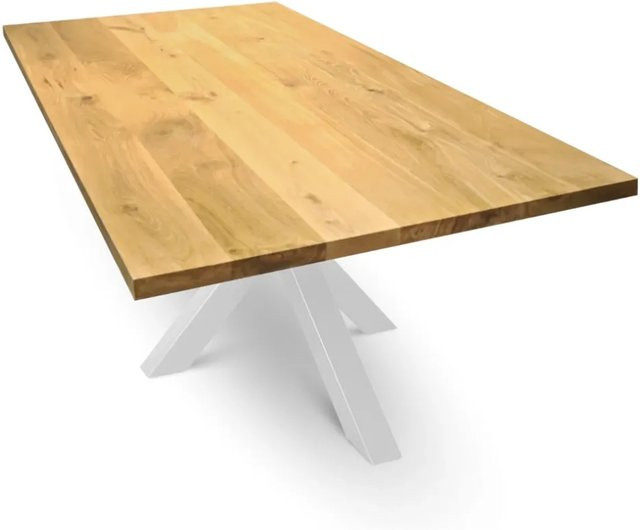 DELUKE Massivholzplatte ERIK aus Eiche in Braun, Rechteckige Tischplatte und Arbeitsplatte, Breite: 260 cm, Tiefe: 100 cm - Bild 1