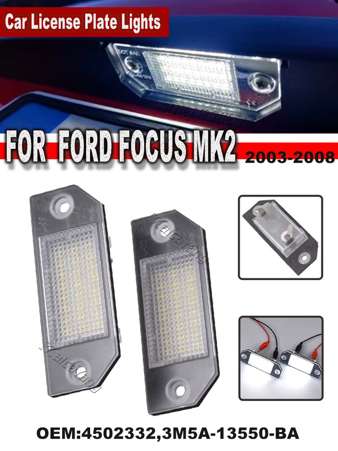 Malcayang 2er Set LED Nummernschildbeleuchtung für Ford Focus 2 MK2 C-MAX 2003-2008 Canbus - Bild 6