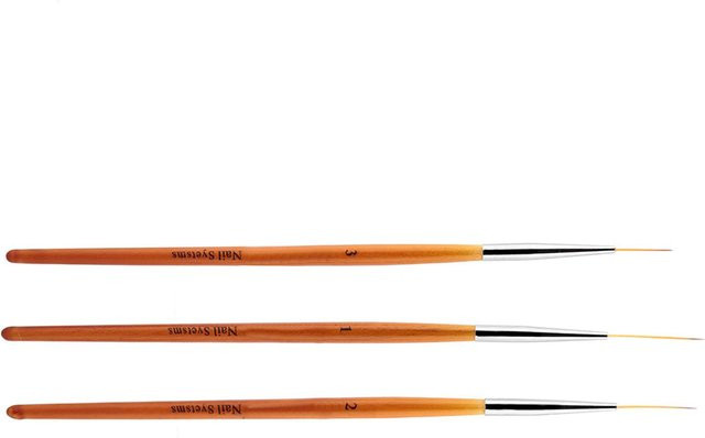 Nail Art Zeichenlinienpinsel Malstift Nagel Punktierwerkzeug Set, 3 Stück, orange - Bild 1