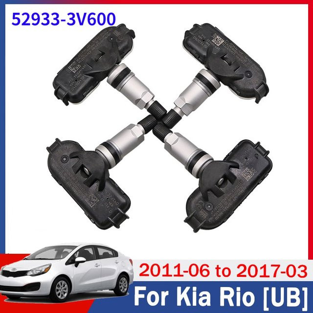 4er-Set GANGLE Reifen-Sensoren TPMS Reifendruck-Überwachungssystem 434MHz für Kia Rio [UB] Schwarz - Bild 1