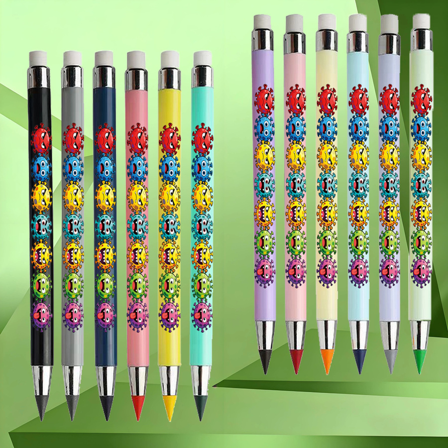 Creative Virus Series Eternal Pencil Nicht schärfender schwarzer Bleistift in Schwarz und Multicolour, 12 Stück - Bild 4