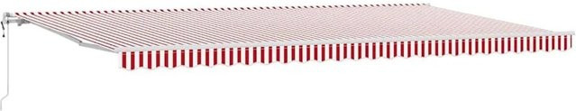 vidaXL Einziehbare Markise Rot-Weiß aus Stoff und Stahl, B: 600 cm, T: 300 cm - Bild 1