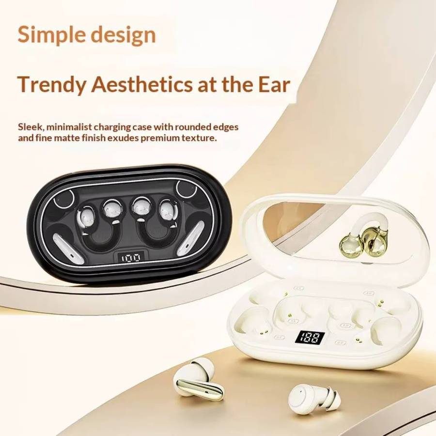 YOCUNKER 3-in-1 Bluetooth 6.0 In-Ear Kopfhörer mit starkem Bass und HiFi-Sound, Semi-In-Ear & Ohrclip Design, Weiß - Bild 2