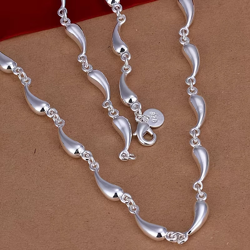 Charms Halskette, 925 Silber, Tropfenkette, Unisex - Bild 2