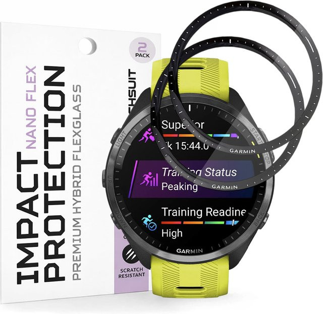 Techsuit Schutzfolie Nano Flex für Garmin Forerunner 965, Kunststoff, Schwarz - Bild 1