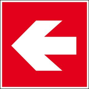 Eichner Brandschutzschild Richtungsangabe links in Rot aus Aluminium, B/B: 15 x 15 cm - Bild 1
