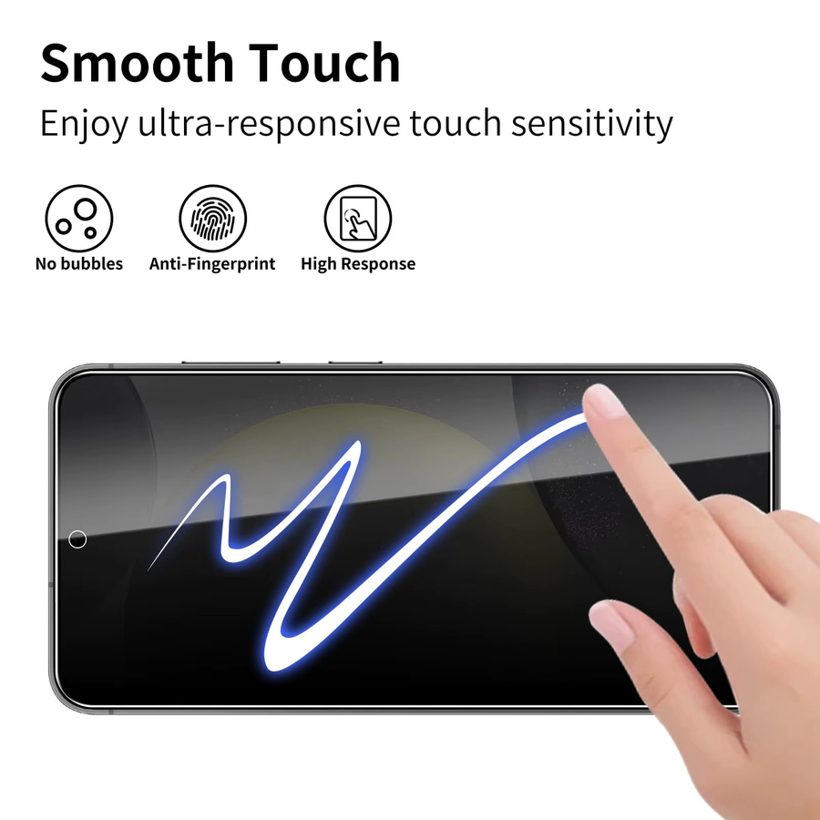Samsung Privacy Displayschutz aus gehärtetem Glas für Galaxy S24 S23 Plus S25 S22 S21 in Transparent mit Fingerabdruck-Funktion - Bild 3